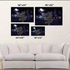 Spooky Haunted House Scene v1 Multiple Names Personalized Directional Sign PosterCustomly Gifts