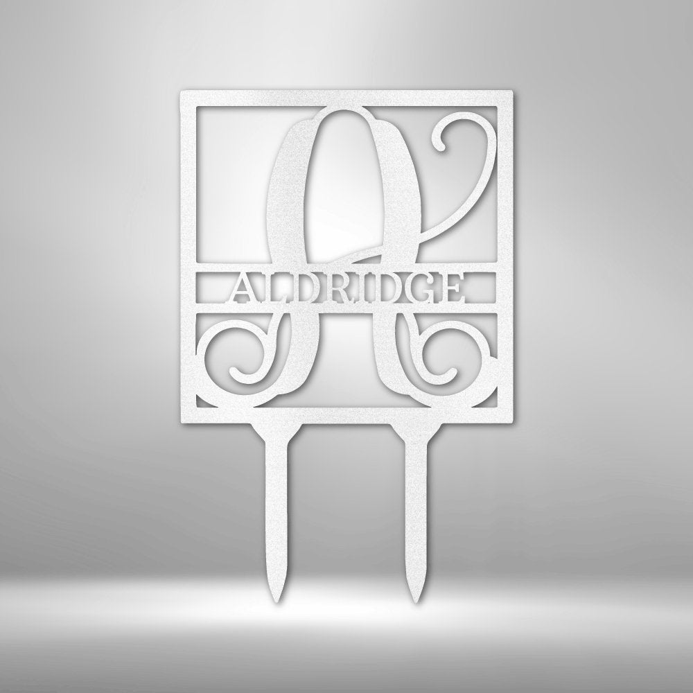 Square Stake Personalized Name Monogram Steel SignCustomly Gifts