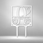 Square Stake Personalized Name Monogram Steel SignCustomly Gifts