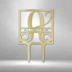 Square Stake Personalized Name Monogram Steel SignCustomly Gifts