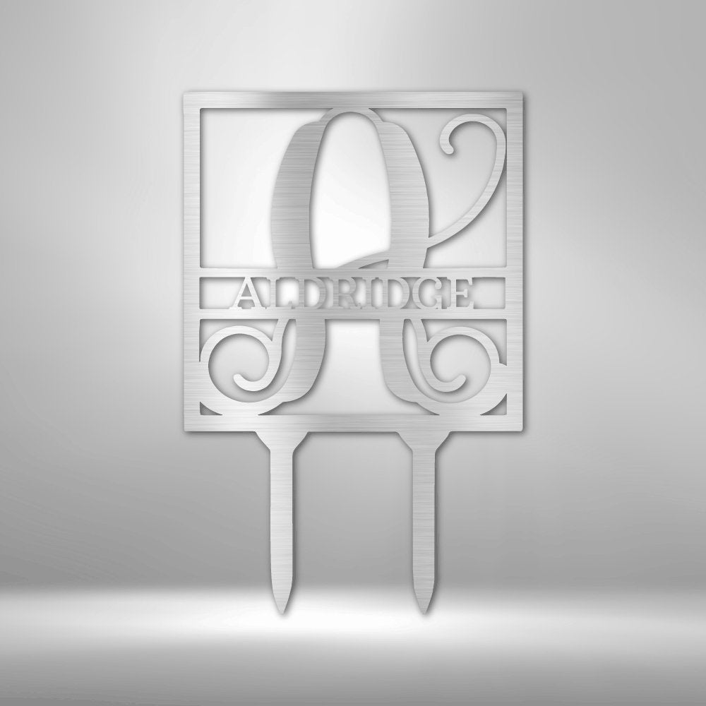 Square Stake Personalized Name Monogram Steel SignCustomly Gifts