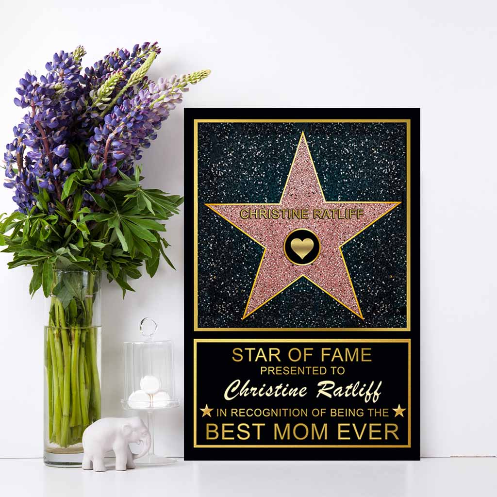 Star of Fame Best Mom Ever Personalized CanvasCustomly Gifts