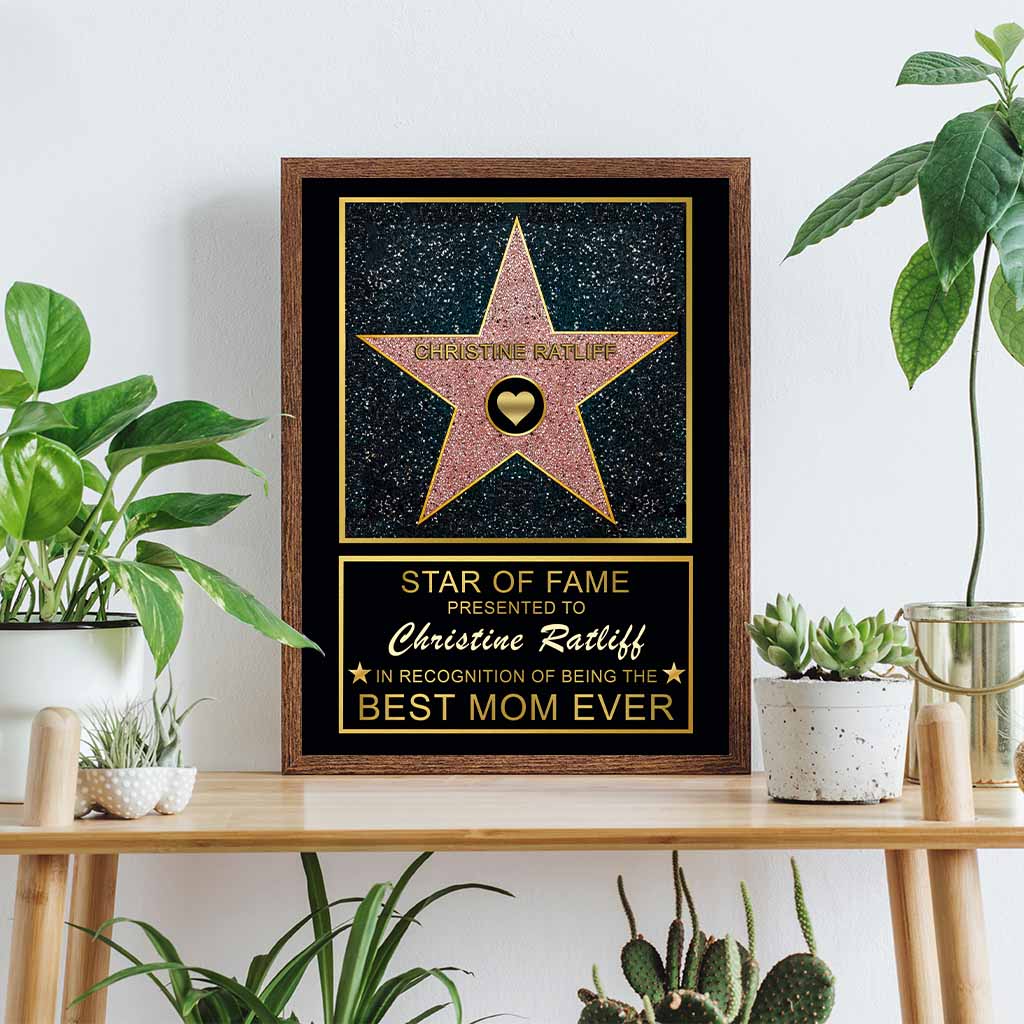 Star of Fame Best Mom Ever Personalized Poster PrintCustomly Gifts