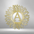 Sunflower Personalized Initial Monogram Steel SignCustomly Gifts
