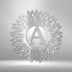 Sunflower Personalized Initial Monogram Steel SignCustomly Gifts