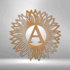 Sunflower Personalized Initial Monogram Steel SignCustomly Gifts