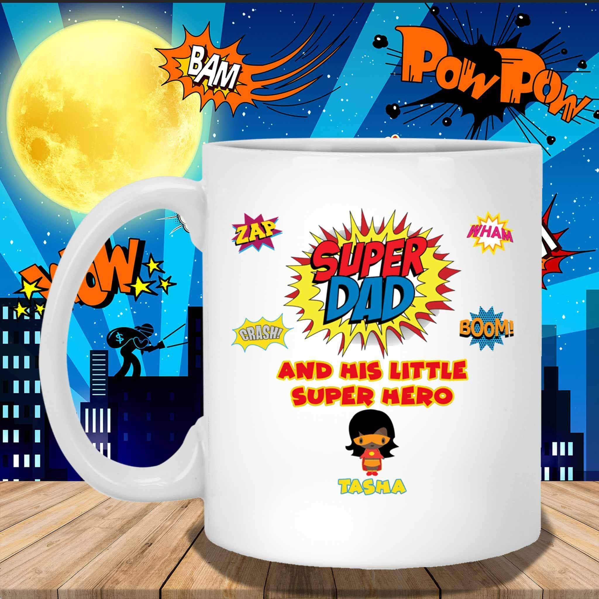 Super Dad And His Little Super Heroes Custom Personalized Coffee MugCustomly Gifts