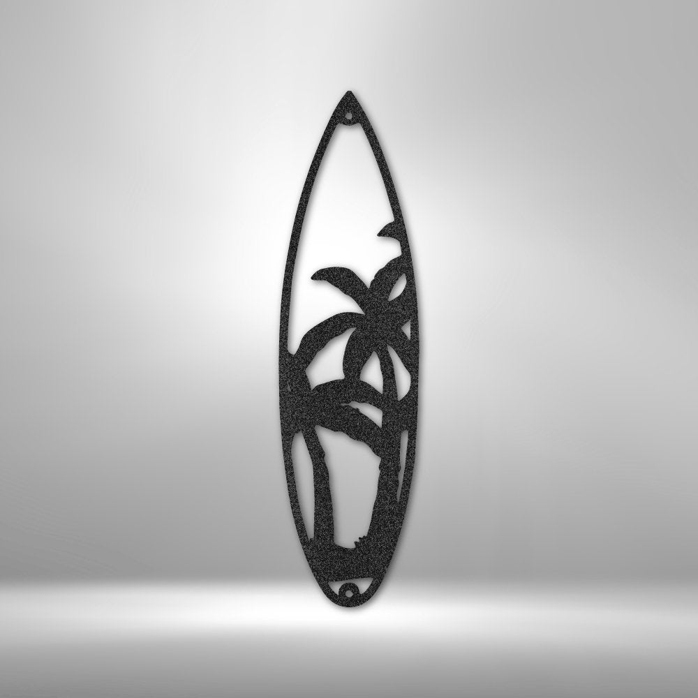 Surf Board Palm Trees - Steel SignCustomly Gifts