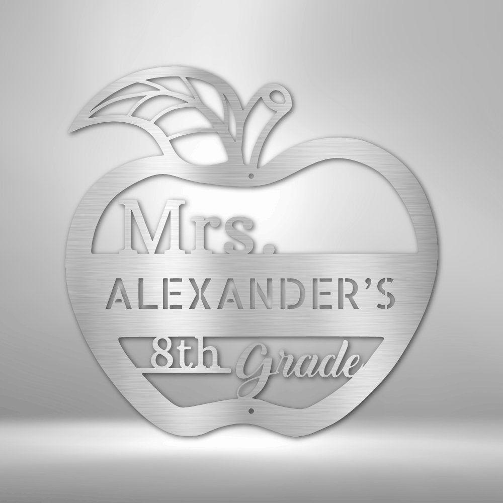 Teacher Appreciation Personalized Name Grade Steel SignCustomly Gifts