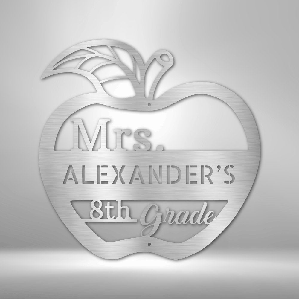 Teacher Appreciation Personalized Name Grade Steel SignCustomly Gifts