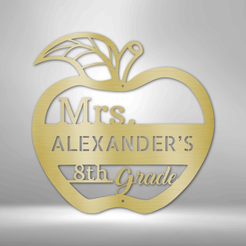 Teacher Appreciation Personalized Name Grade Steel SignCustomly Gifts
