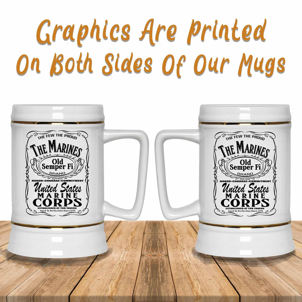 The Marine Corps Aged To Perfection Military Themed White Beer MugCustomly Gifts