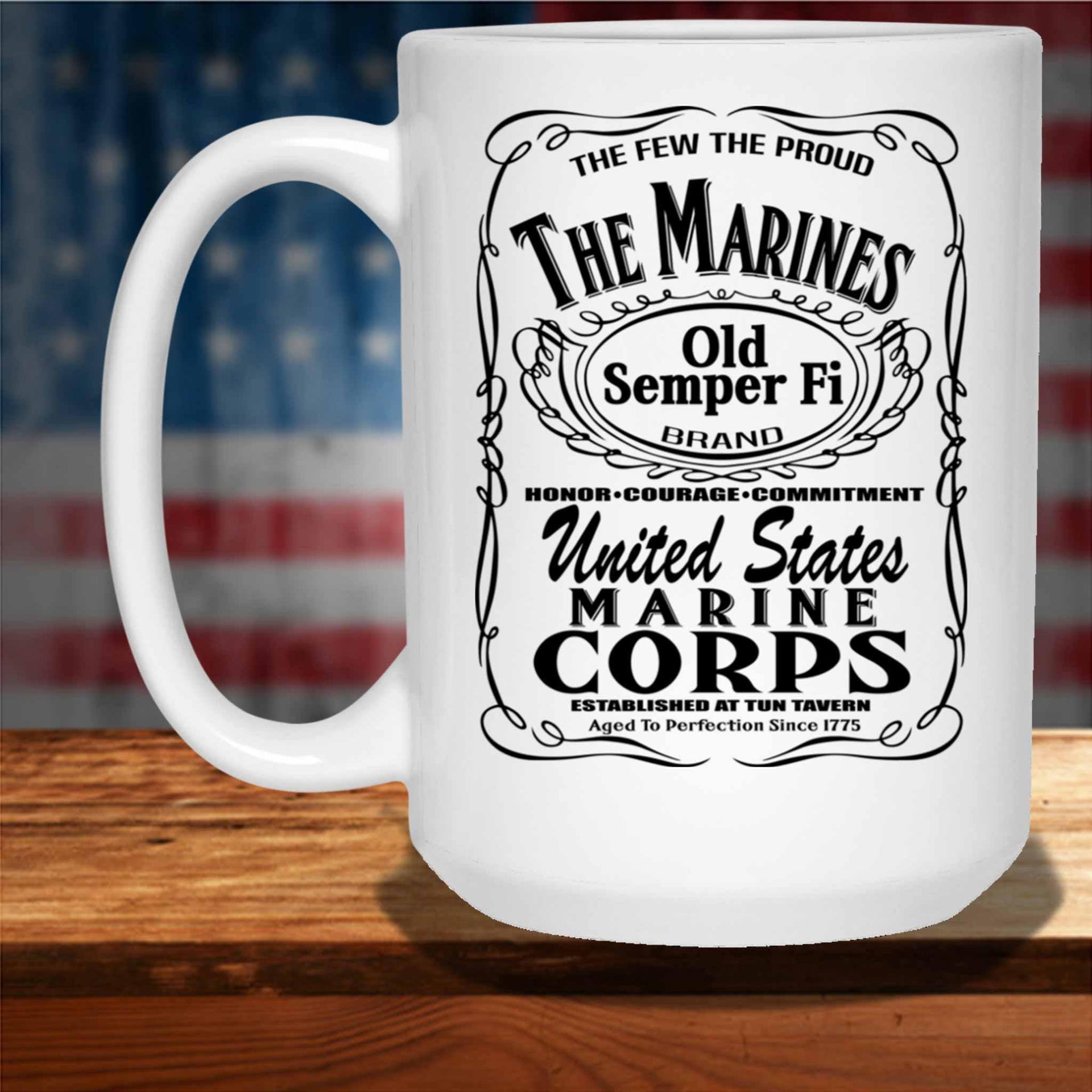 The Marine Corps Aged To Perfection Military Themed White Coffee Mugs