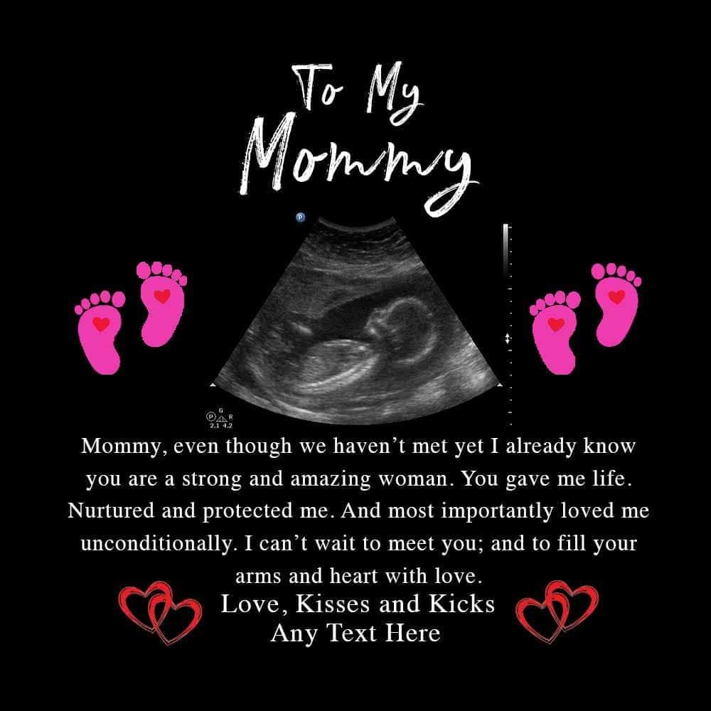 To My Mommy v1 Pillow With Personalized Sonogram Image And From TextCustomly Gifts