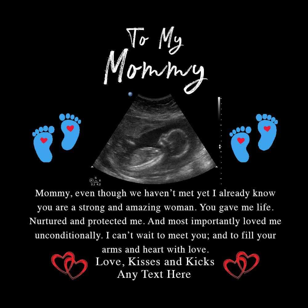 To My Mommy v1 Pillow With Personalized Sonogram Image And From TextCustomly Gifts