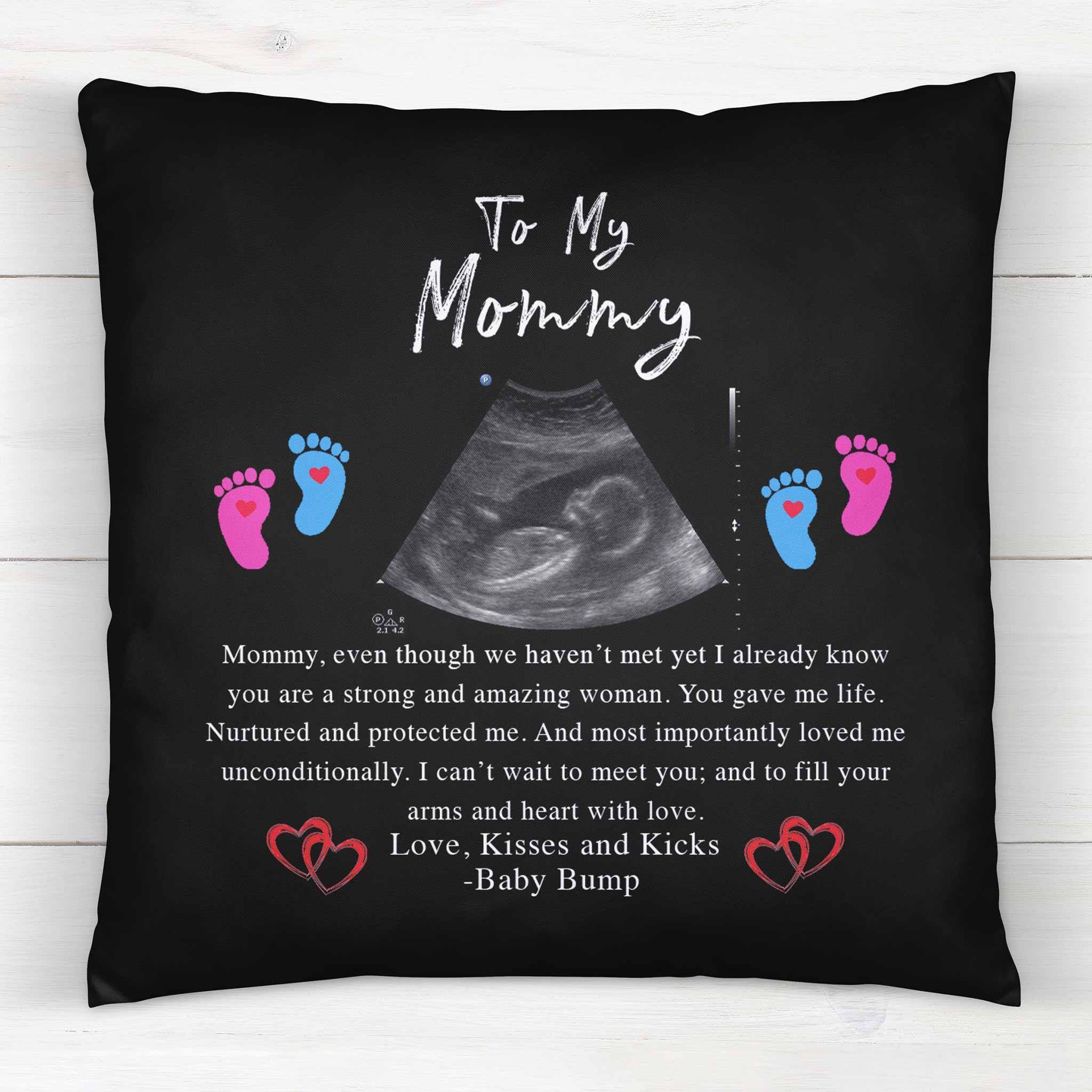 To My Mommy v1 Pillow With Personalized Sonogram Image And From TextCustomly Gifts