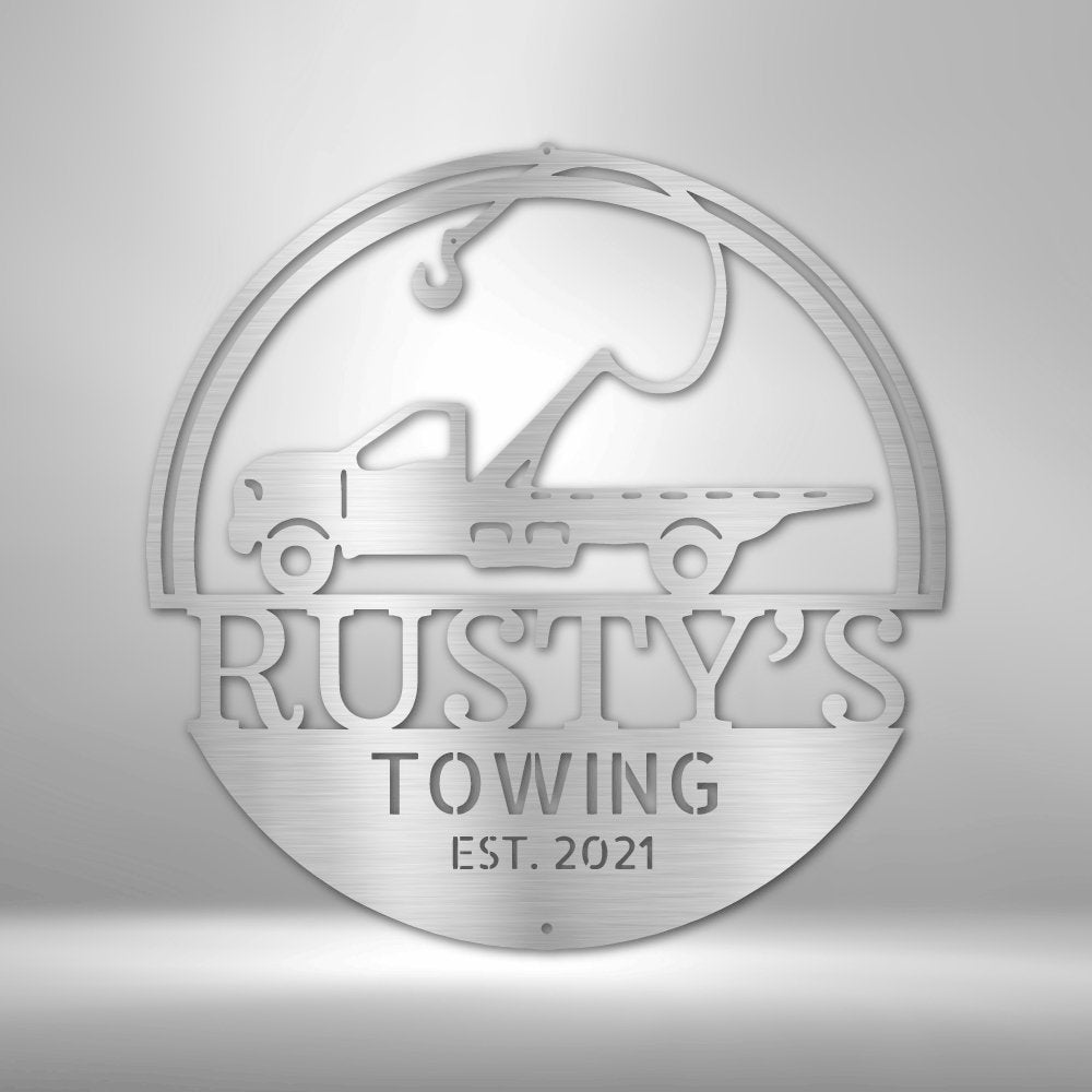 Tow Truck Personalized Name Text Steel SignCustomly Gifts