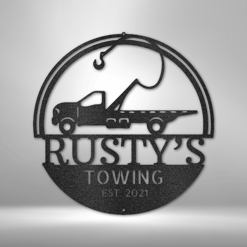 Tow Truck Personalized Name Text Steel SignCustomly Gifts