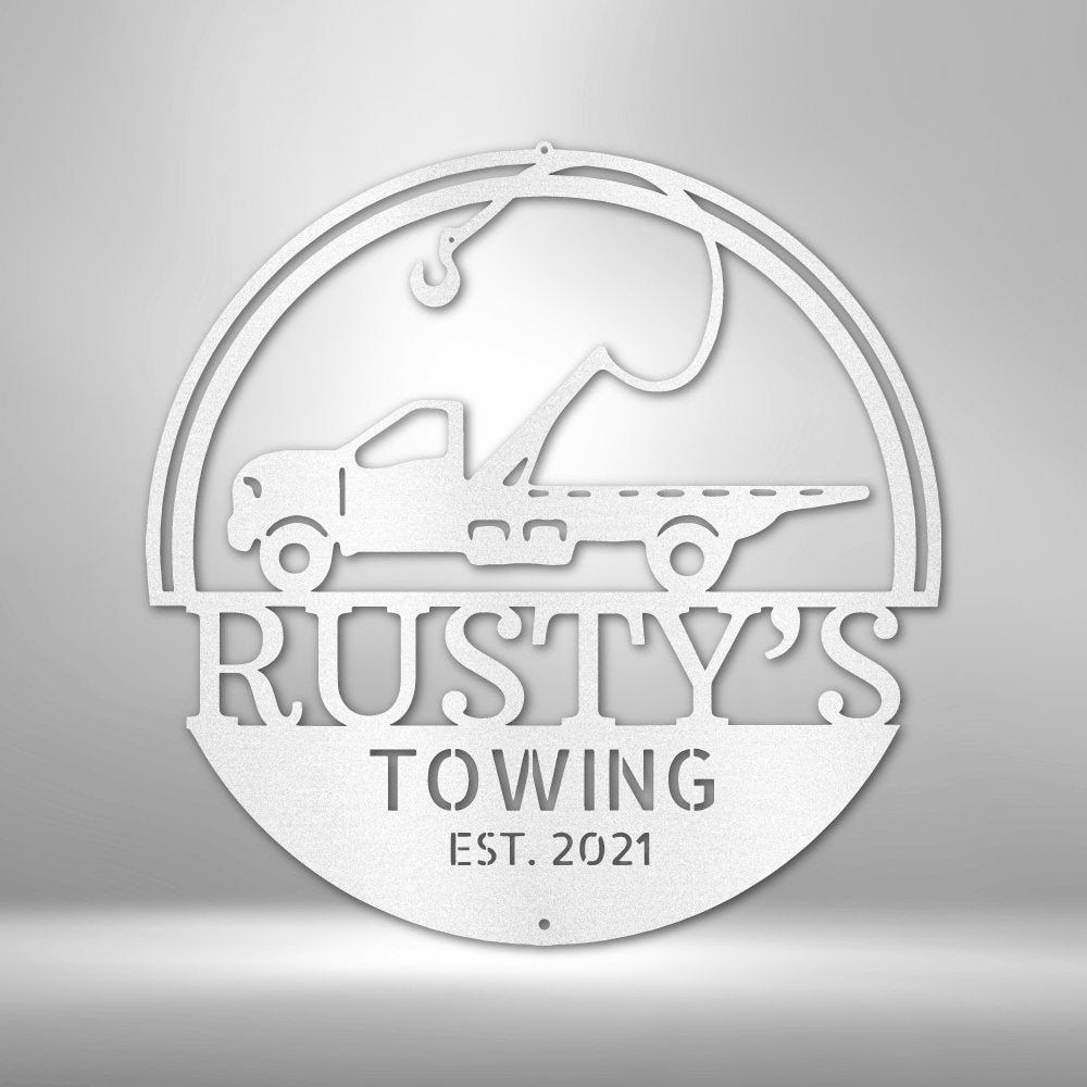 Tow Truck Personalized Name Text Steel SignCustomly Gifts