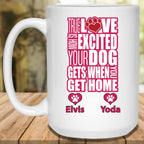 True Love Is How Excited Your Dog Gets When You Get Home (pnk-blk) MugCustomly Gifts