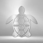 Turtle Monogram Personalized Text Steel SignCustomly Gifts