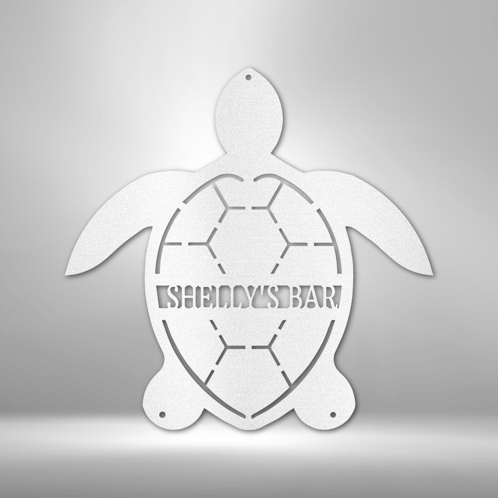 Turtle Monogram Personalized Text Steel SignCustomly Gifts