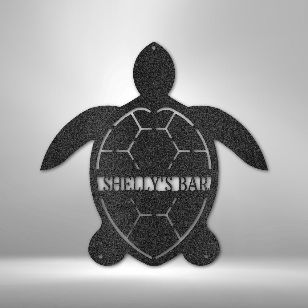 Turtle Monogram Personalized Text Steel SignCustomly Gifts