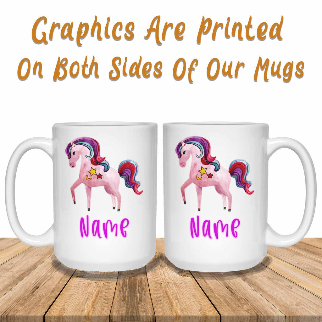 Unicorn Moon and Stars Custom Personalized MugsCustomly Gifts