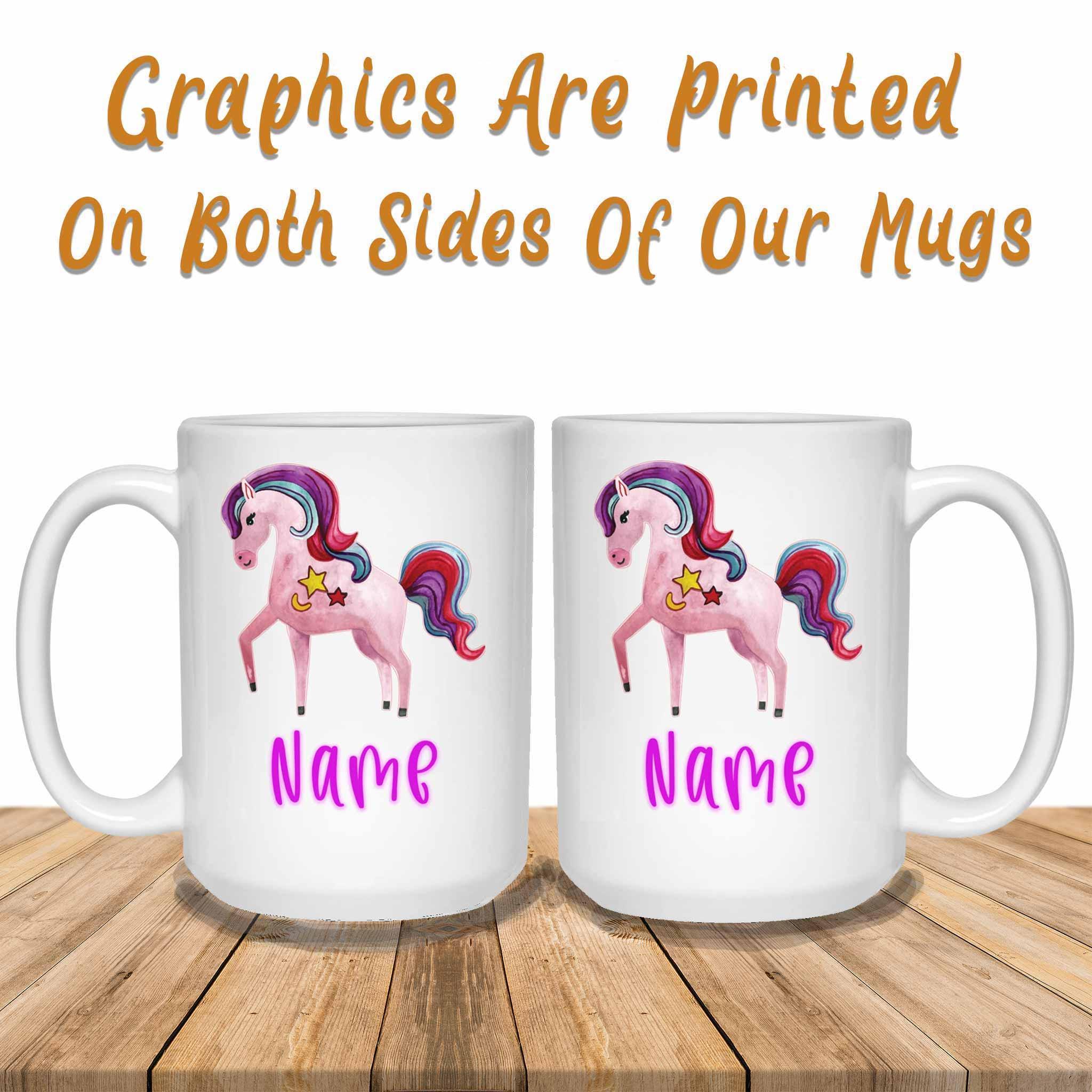 Unicorn Moon and Stars Custom Personalized MugsCustomly Gifts