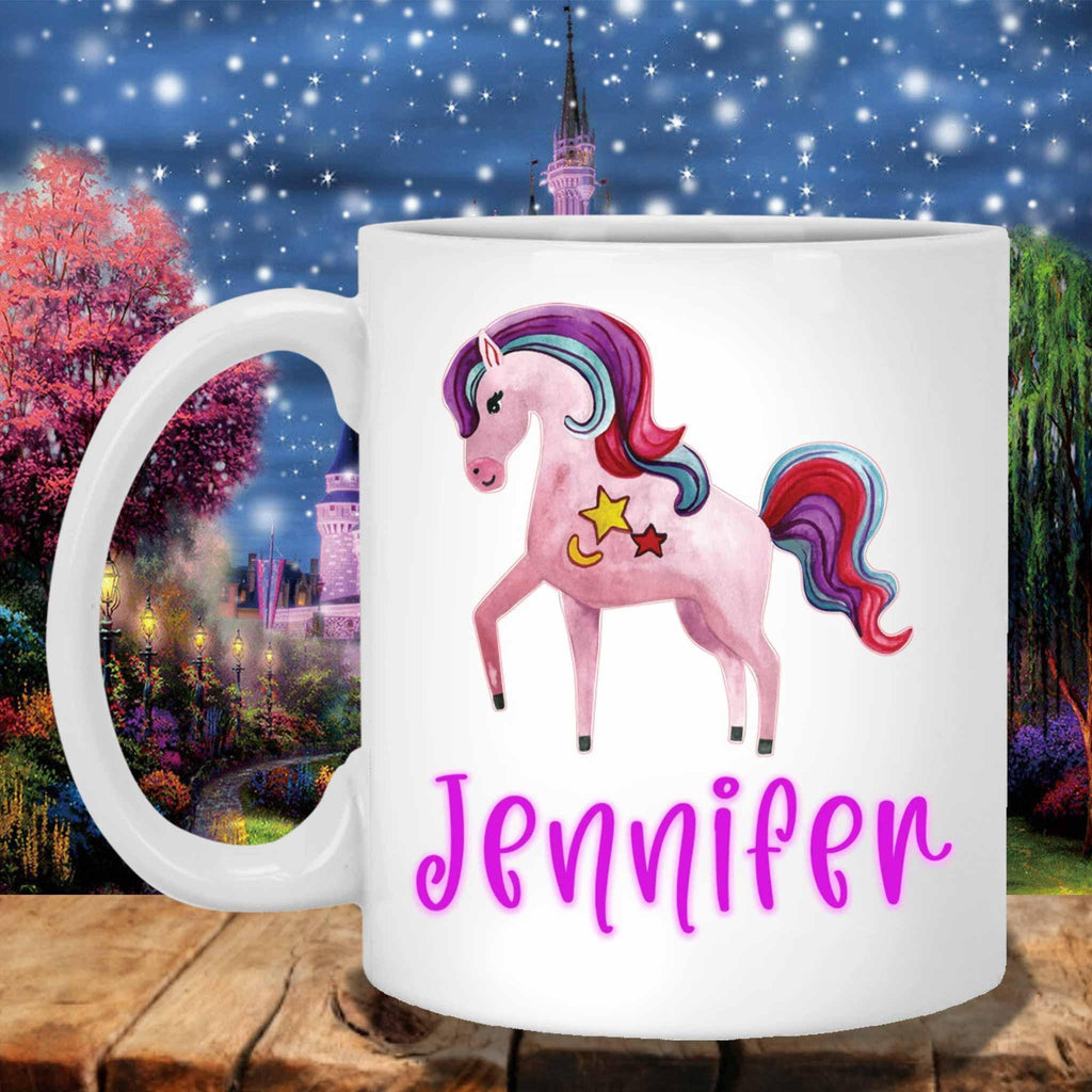 Unicorn Moon and Stars Custom Personalized MugsCustomly Gifts