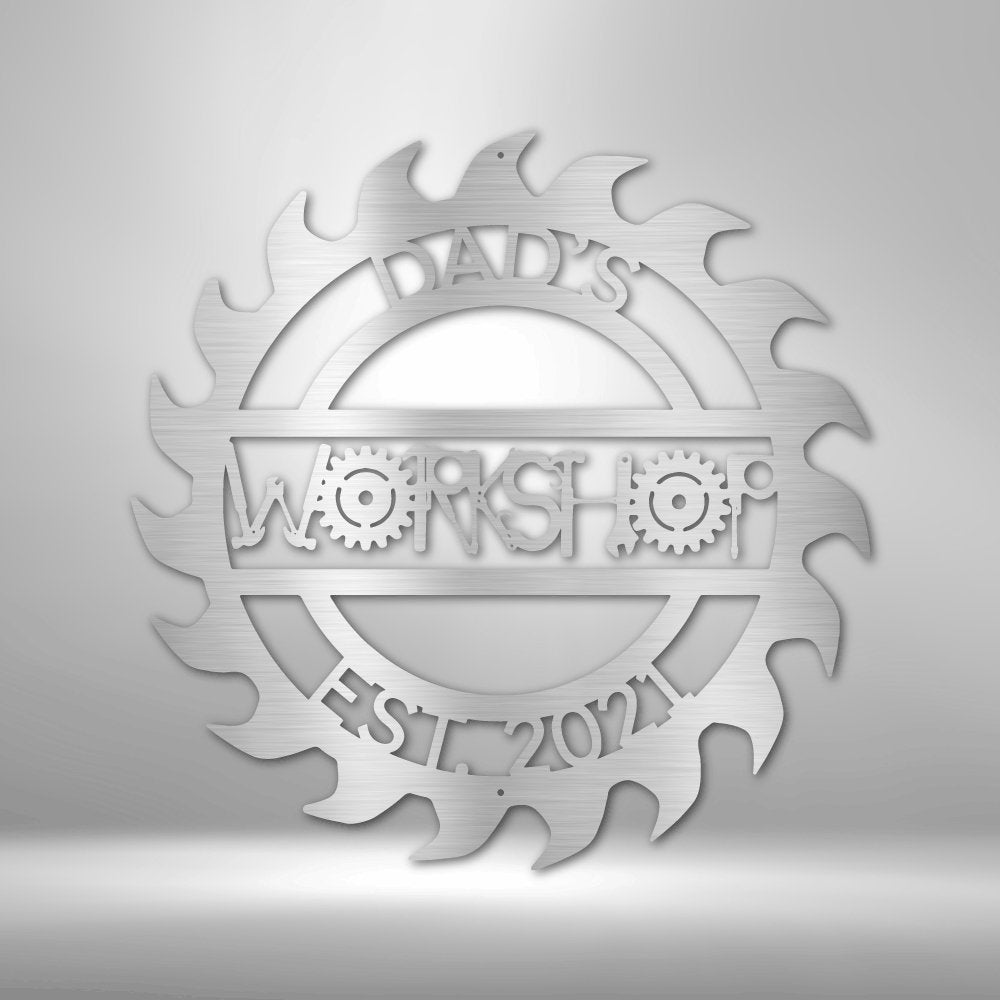 Unique Workshop Personalized Name Date Text Steel SignCustomly Gifts