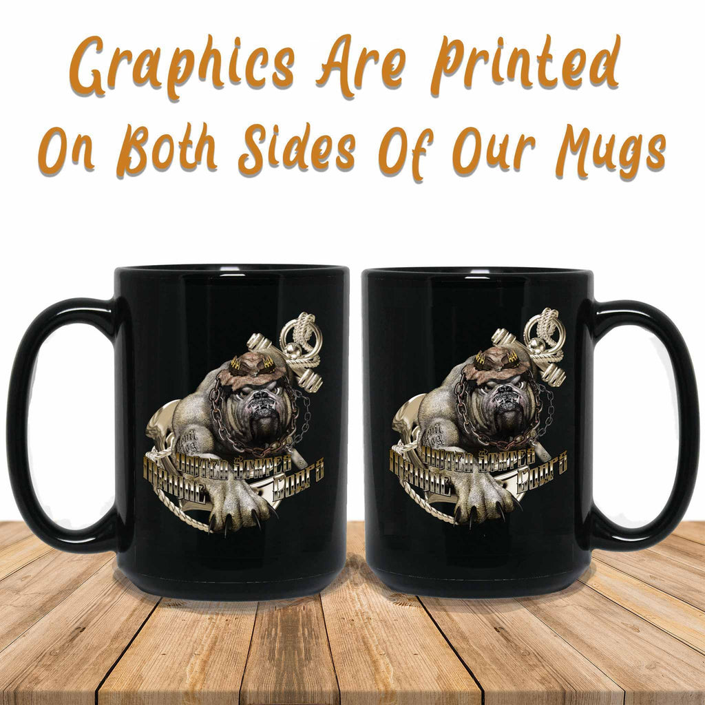 USMC Marine Corps Devil Dog Military Themed Black Coffee MugsCustomly Gifts