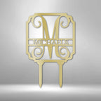 Vine Stake Personalized Monogram Name Steel SignCustomly Gifts