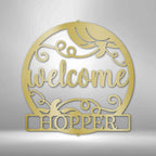 Welcome Fall Personalized Name Text Steel SignCustomly Gifts
