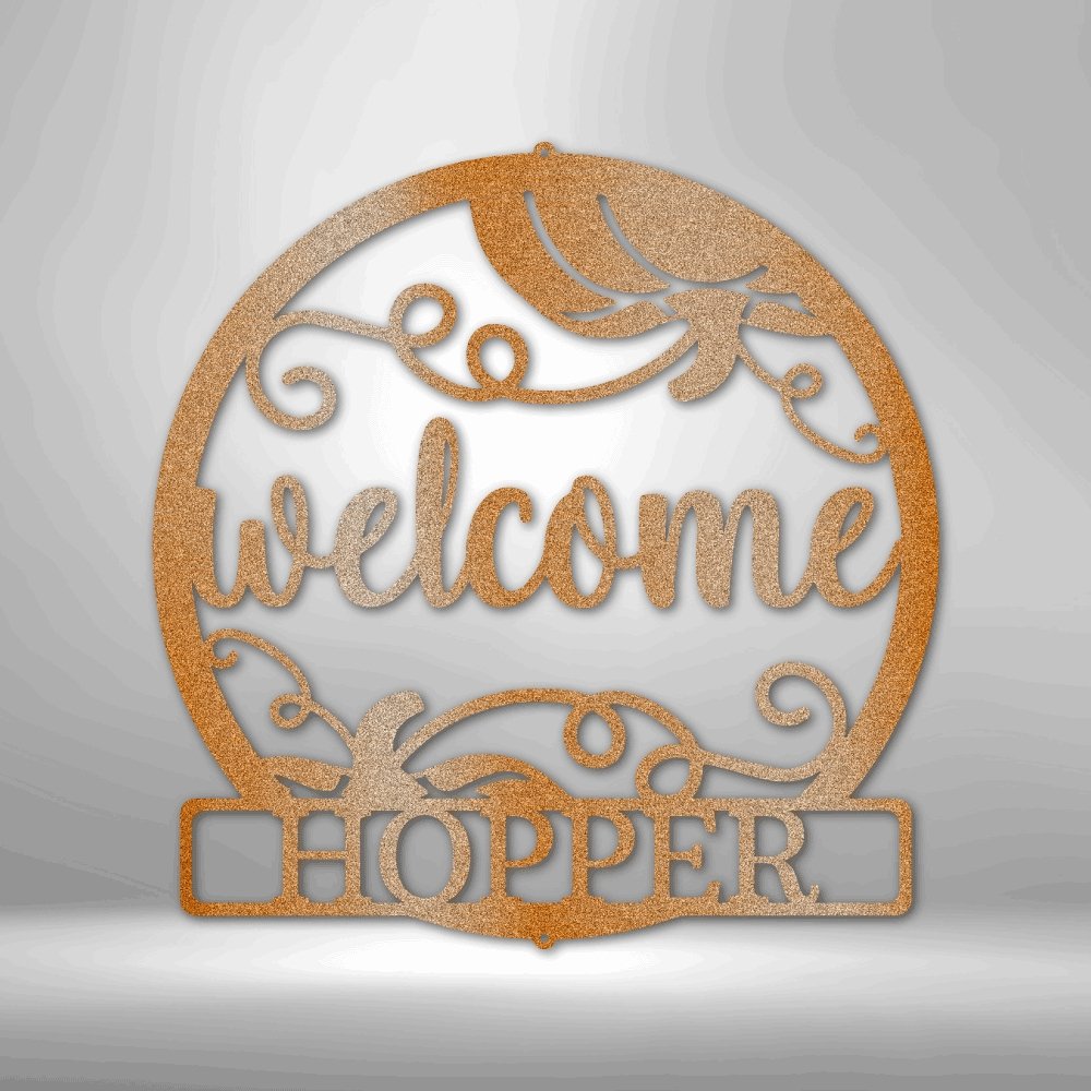 Welcome Fall Personalized Name Text Steel SignCustomly Gifts