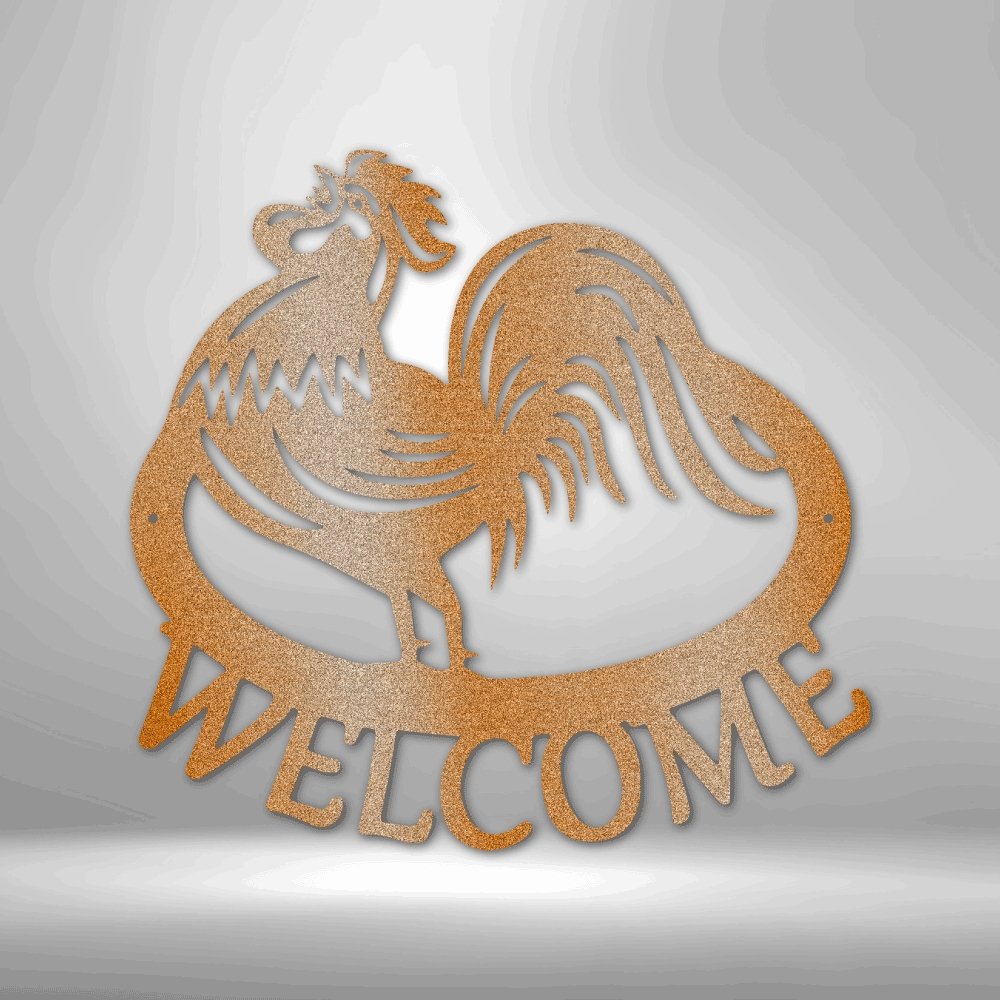 Welcome Rooster Steel SignCustomly Gifts