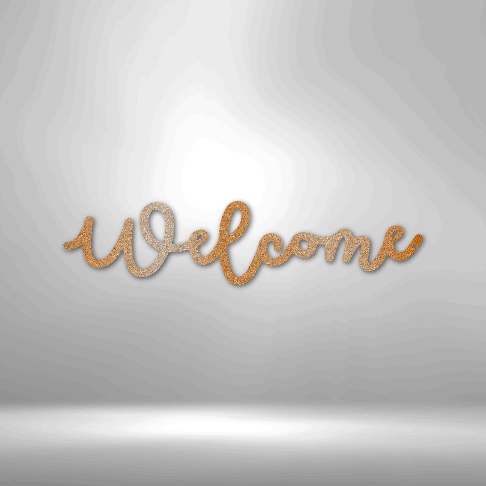 Steel Welcome Sign - Impressive Script Décor – Customly Gifts