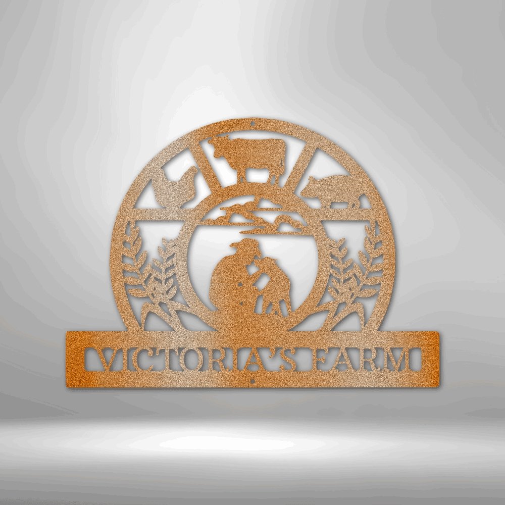 Wheat Field Personalized Name Text Steel SignCustomly Gifts