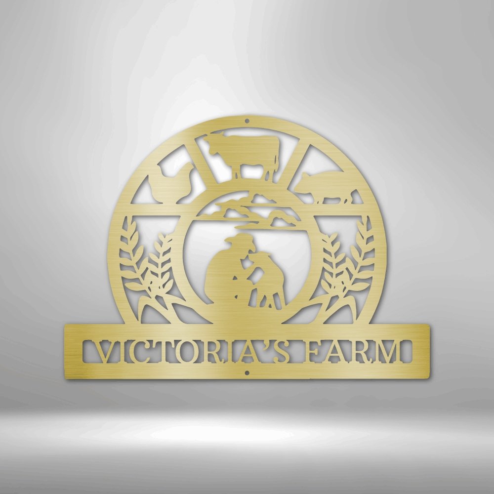 Wheat Field Personalized Name Text Steel SignCustomly Gifts