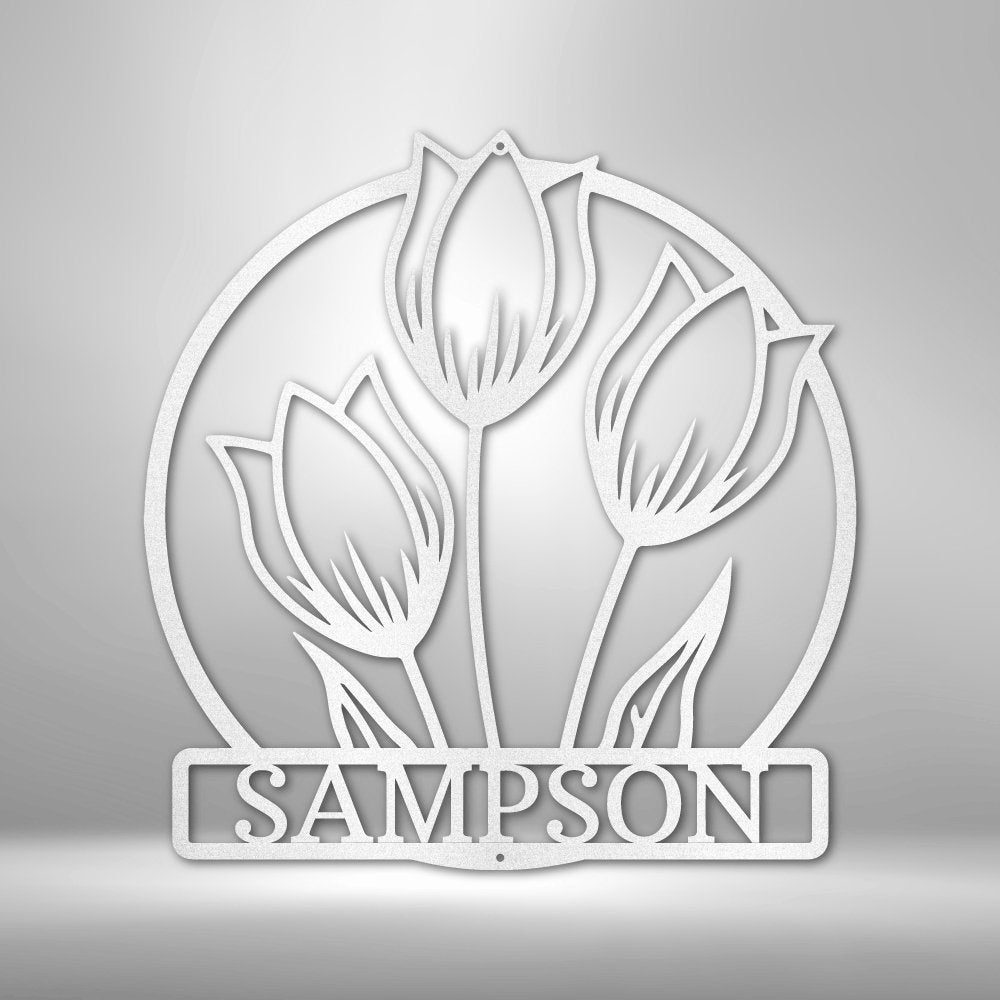 Wild Tulip Personalized Name Text Steel SignCustomly Gifts