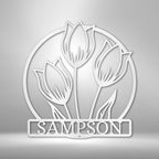 Wild Tulip Personalized Name Text Steel SignCustomly Gifts