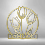 Wild Tulip Personalized Name Text Steel SignCustomly Gifts